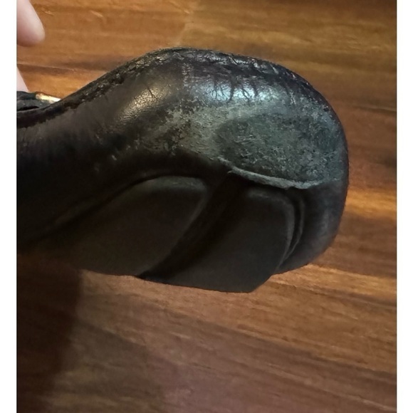 🍁SALE🍁PRADA Black Leather Slip-on Loafers Size 40.5 - Picture 12 of 13